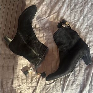 Chic Black Suede Ankle Boots with Tassel Detail AGL made in Italy